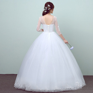 新しい白いウェディングドレス卸売プリンセススリムブライダルドレス - Product Image 5
