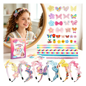 Kit de fabrication de serre-têtes pour enfants : Accessoires de mode, ailes de papillon, cristaux, rubans – Cadeau créatif, jouet de fête, ensemble de lot - Product Image 1