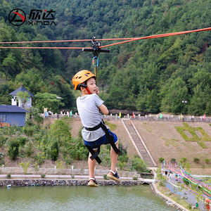 Polea de escalada Xinda Climbing Traverse de 9-13 mm para cable de alambre, de doble eje, manual, para uso en tirolina al aire libre. - Product Image 5