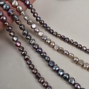 Perles de Zhuji en gros, baroques, radiantes, à deux faces, blanches, perles d'eau douce véritables, chaîne de perles, accessoires de bijoux DIY - Product Image 3