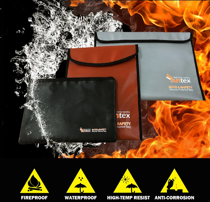 Fireproof Bag Fireproof Waterproof Document Bag Silicone Cloth For Lithium Ion Battery Bag