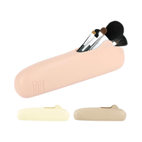 Porte-pinceau de maquillage en silicone rose de grande capacité Gestion des câbles portables et sacs de rangement cosmétiques pour la maison Voyage Salon