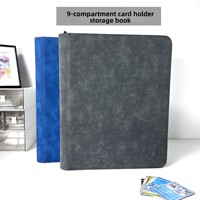 Pour classeur de cartes à collectionner portable en plastique, 9 pochettes, design personnalisé Pokemon, en cuir PU, album de cartes A4 A5 A6