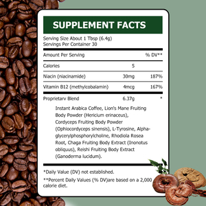 Best Seller Mushroom Coffee with Niacin Enhance Immunity Strengthen Functions Support Energy Level and Stress Relief Coffee - Product Image 2