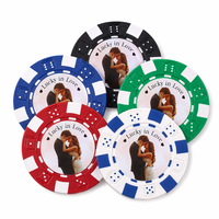 Jetons de poker personnalisés pour mariage avec photo, jetons de casino en argile personnalisés double face pour cadeaux de mariage, jetons de boisson, fournitures de fête