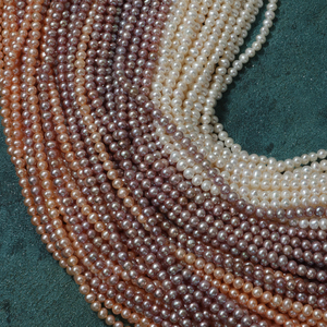 Venta al por mayor de perlas naturales de agua dulce de <span class=keywords><strong>5</strong></span> mm perlas en forma de patata hebra materiales de diseño de joyería - Product Image 1