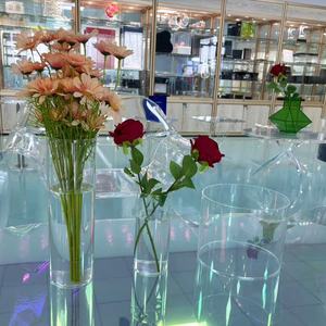 Vase à fleurs cylindrique en acrylique, style post-moderne, services de découpe et de moulage, couleur et taille personnalisées pour <span class=keywords><strong>la</strong></span> décoration de <span class=keywords><strong>la</strong></span> maison, du bureau ou de mariage - Product Image 5
