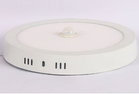 Lampu Panel LED Sensor Gerak PIR 6W-24W Bulat Persegi Terpasang di Langit-langit Dapat Diredupkan untuk Dalam Ruangan Kantor