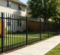 Clôture modulaire en aluminium noir à barres verticales, garde-corps métallique pour aménagement paysager extérieur résidentiel