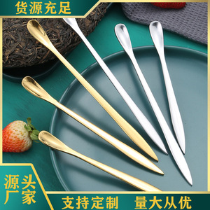 ชุดเครื่องมือสำหรับชาผู่เอ๋อร์ 304 SS, มีด/ช้อน/เข็มชาแบบรวมในหนึ่งเดียว, ด้ามจับยาว 2-in-1 สำหรับหยิบชา, อุปกรณ์เสริมสำหรับพิธีชงชา - Product Image 1