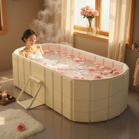Baignoire pliable en vente chaude - Conception écologique en PVC, gain de place pour la salle de bain à domicile et les voyages |   Convient aux adultes, aux enfants et aux personnes âgées