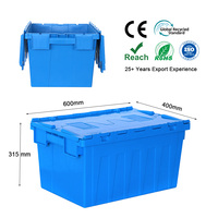 Conteneurs de stockage en plastique empilables gratuits, conteneurs logistiques faciles à déplacer pour entrepôt, atelier et entreprise de déménagement