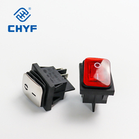 Mini interrupteur à bascule rond 2 broches étanche LED marche/arrêt momentané 16A 250V pour montage sur panneau, interrupteur électrique pour voiture et bateau