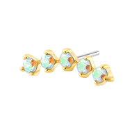 Métal éternel 14K or massif nouveau Style AB Zircon longue barre Cartilage Push-In griffe réglage Piercing bijoux mariage ou cadeau
