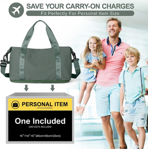 防水ダッフルジムバッグウィークエンダーキャリーオン一晩トートバッグ女性用トロリースリーブウェットポケットトラベルバッグ - Product Image 2