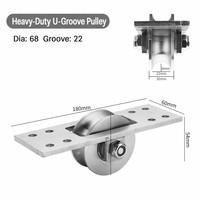 Poulie simple à bande plate en acier inoxydable 201, roue de guidage robuste pour porte électrique, rouleau de levage