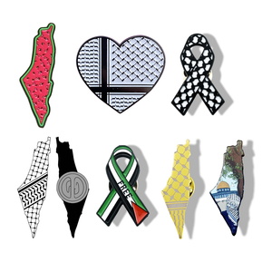 Broche de Palestina gratis Bandera personalizada Bufanda Insignia Palestina Keffiyeh corazón Palestina Pin - Product Image 2
