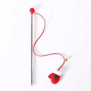 Animale domestico gatto peluche cartone animato albero di natale vecchio uomo cervo nappa divertente interattivo per gatto che suona campana giocattolo asta di addestramento gatto giocattolo - Product Image 5