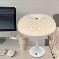 Lampe de table champignon moderne rechargeable, sans fil, à intensité variable, fonctionnant sur batterie, en ABS, avec commande tactile, pour la décoration de chambre et de salon
