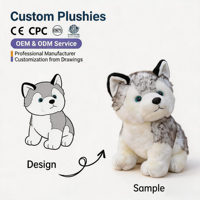 Jouets en peluche personnalisés OEM en gros, avec rembourrage en coton PP et doublure en maille, adorables animaux de dessin animé (lapin, chien) en peluche