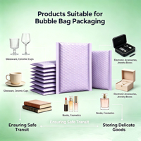 Enveloppes à bulles Fuxury, enveloppes rembourrées auto-scellantes en poly, emballage pour petites entreprises, sacs à bulles étanches pour l'expédition