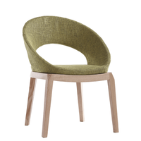 Meubles de Restaurant à dos rond, pied en bois, café, tapisserie, Dressing, chaise en velours, CH-04
