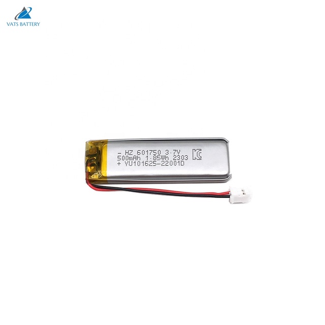KC Certified 601750 3.7v 500mah 1.85wh Lipo Battery Akku Li-polymer Battery