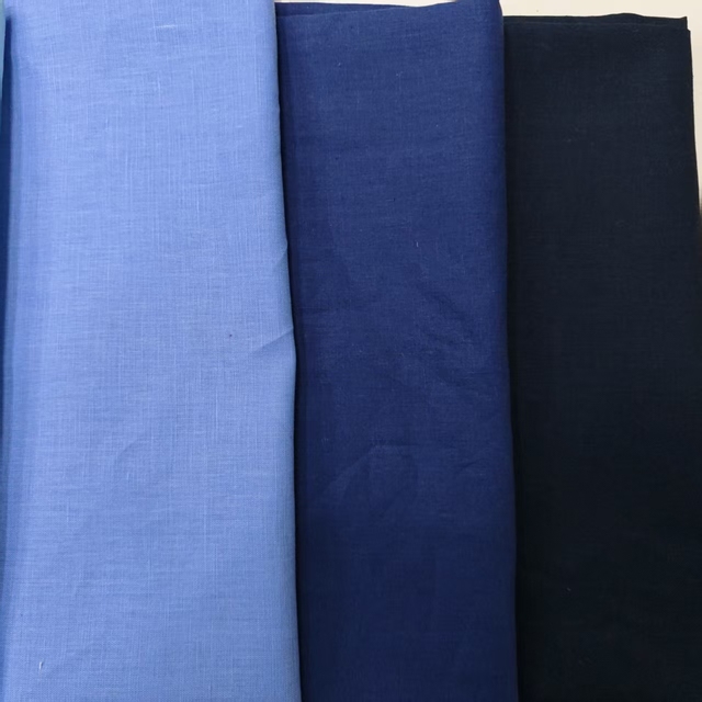 Natural European 100% Flax Linen Fabric Woven Plain Dyed Linen Material for Man Shirt, Dress Garment