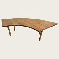 Table à manger serpentine en bois massif 48"*30" avec pieds de table à dégagement rapide