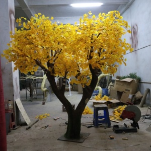 Cây bạch quả cảnh quan cây nhân tạo trang trí mô phỏng màu vàng đỏ với các tính năng được nhắm mục tiêu - Product Image 3