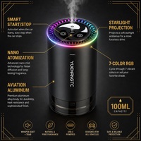 Diffuseur d'arômes intelligent pour voiture, rechargeable par USB, commande tactile, lumière ambiante RGB, projection de ciel étoilé, vaporisateur de parfum