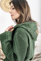 Peignoir en coton gaufré personnalisé OEM, séchage rapide, pour spa et hôtel, léger et absorbant, vente en gros