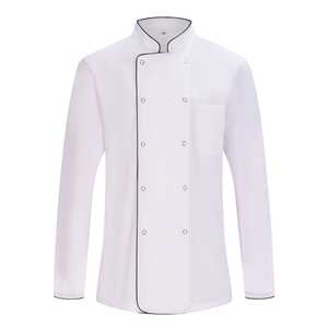 Giacca da Chef per Uomo - Misto Poliestere/Cotone Nero/Bianco Uniforme per l'Ospitalità 682B - Product Image 2