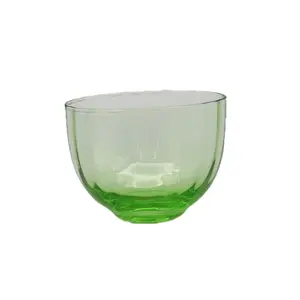 도매 수직 줄무늬 내열성 작은 유리 컵 수제 녹색 투명 쿵푸 찻잔 세트 가정용