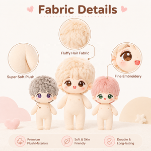 Poupée en peluche personnalisée, douce, sans vêtements, à habiller, poupée en peluche idole personnalisée avec design sur mesure, OEM ODM, cadeau pour fans - Product Image 5