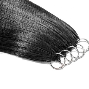 Cheveux humains vierges non traités à 100%, 0,8 g/mèche, cheveux humains Remy, style plumage peint à la main, extensions de cheveux - Product Image 5