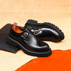 Nouvelle Tendance – Chaussures Homme en Cuir Véritable Brillant, Style Britannique Sportif Décontracté, à Enfiler, Légères, Antidérapantes et Respirantes pour l'Automne - Product Image 3