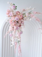 Fleurs artificielles modernes en soie rose automne, faites à la main, pour décorations de mariage, arrangements floraux personnalisés, installation sur panneau KT, demande en mariage