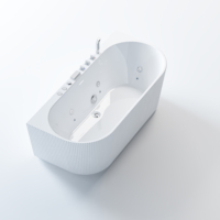 Baignoire de massage autoportante de luxe en acrylique avec éclairage LED et garantie de 5 ans pour une expérience haut de gamme
