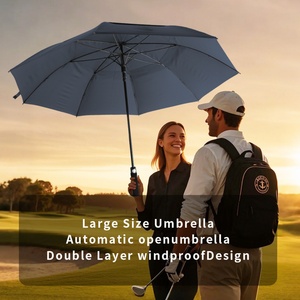 Parapluie de golf automatique 27 pouces, ouverture et fermeture automatiques, protection UV, imperméable, pour voyages en extérieur - Product Image 6