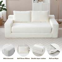 Nouvelle arrivée : canapé-lit beige en mousse à mémoire de forme, convertible 2 en 1, pour petit espace, appartement, installation sans outil, meubles de salon