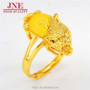 Anillo <span class=keywords><strong>de</strong></span> apertura valiente <span class=keywords><strong>de</strong></span> zafiro amarillo con microincrustaciones chapadas en oro <span class=keywords><strong>La</strong></span> joyería al por mayor <span class=keywords><strong>de</strong></span> las mujeres no se desvanece durante mucho tiempo - Product Image 2