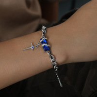 Bracelet pendentif croix en zircon en acier inoxydable plaqué or fait à la main, accessoires de mode Etelleza pour femmes