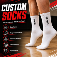 Chaussettes de sport personnalisées de marque, couleur blanche, chaussettes de course athlétiques, chaussettes de sport pour la course et le basketball avec logo