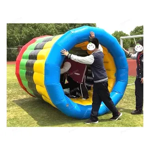 Rolo inflável interativo da roda de rolo, para jogos de construção de equipe, festa, gramado, inflável, para crianças e adultos