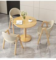Design moderne nordique Simple loisirs petite Table en MDF noyer café Table à manger ensemble hôtel bureau réception négociation réunions