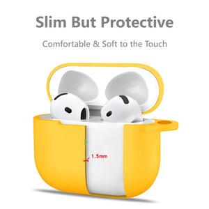Custodia per AirPods <span class=keywords><strong>4</strong></span> in Silicone Morbido, Protezione Completa per AirPods 4a Generazione 2024 con Moschettone e LED Frontale Visibile - Product Image 4