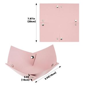 Portable Entryway Table Pu Leather Jewelry Valet Tray <b>Foldable</b> <b>Desk</b> Catchall Dish Plate - Product Image 6