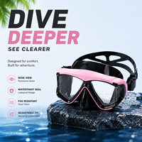 Masque de plongée professionnel pour adultes, verre trempé transparent, vision large, étanchéité garantie grâce à la jupe en silicone, pour la plongée sous-marine et le snorkeling