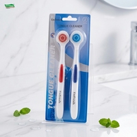 Grattoir à langue en plastique avec poils en nylon, élimination efficace des excès de bave, disponible en OEM, portable, haleine fraîche, hygiène bucco-dentaire quotidienne